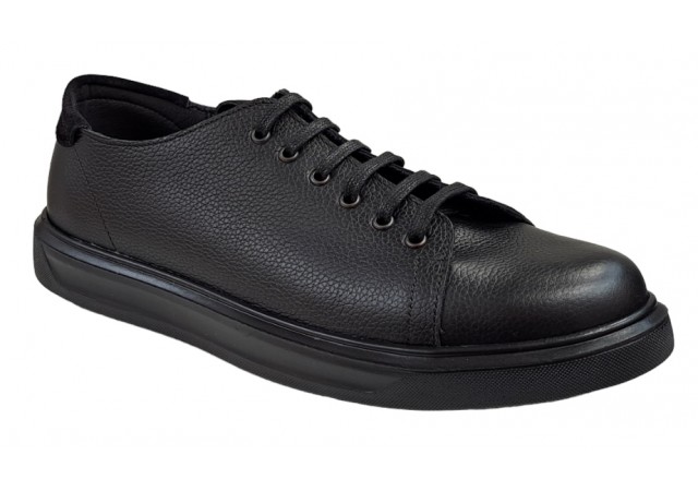 Pantofi barbati casual din piele naturala, negru, maro - 408SN